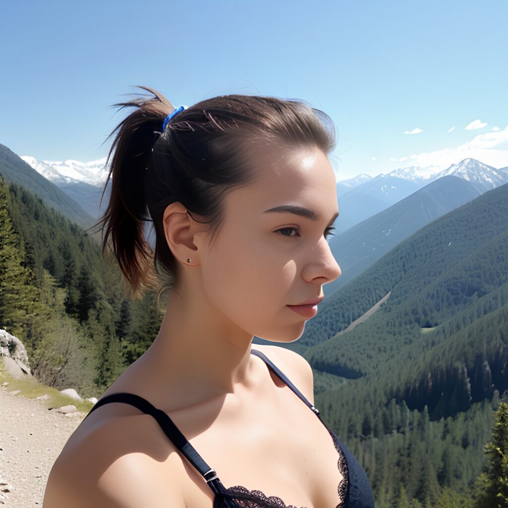 lingerie ponytail haircut mountains 