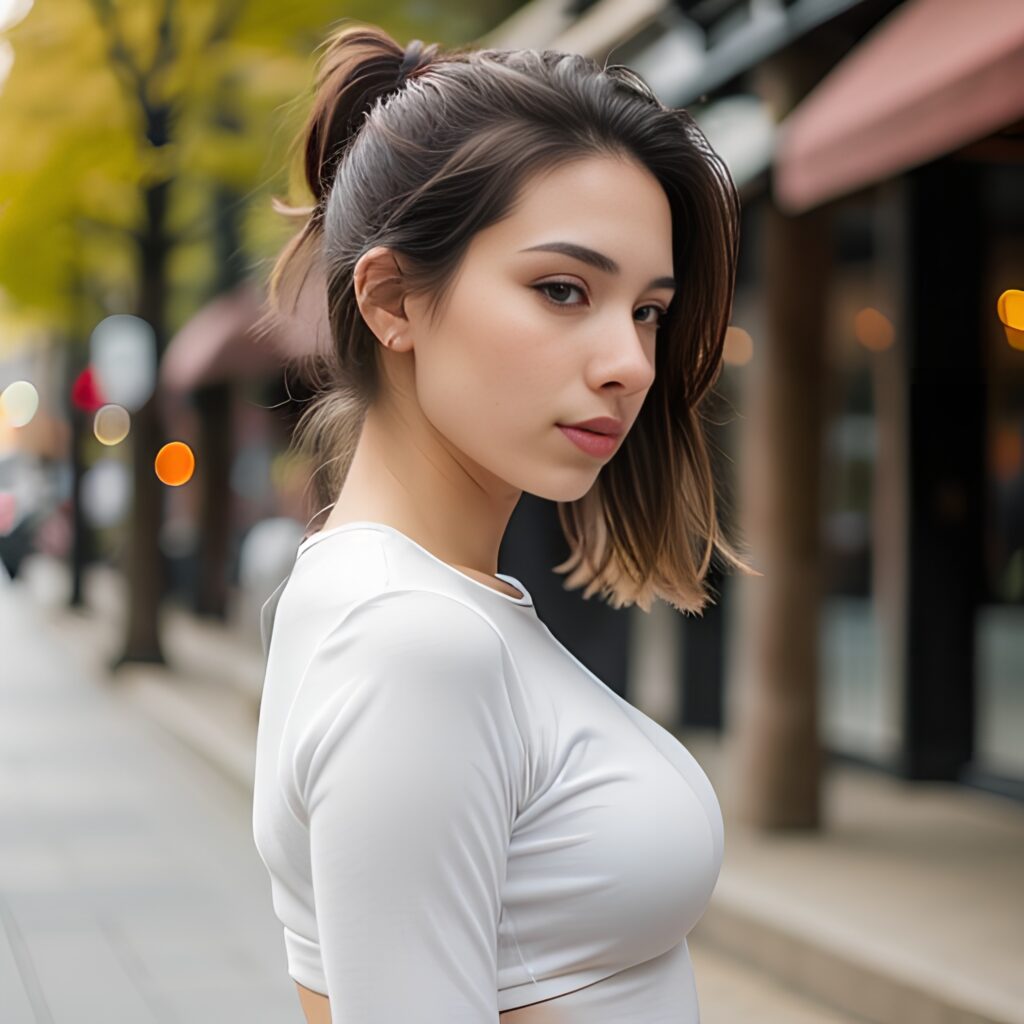 messy hair yoga pants 