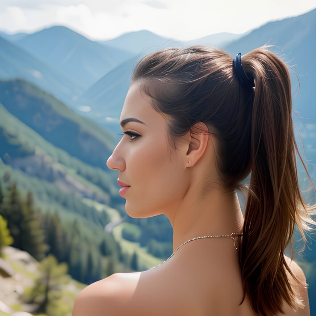 mountains cum on body ponytail haircut back 