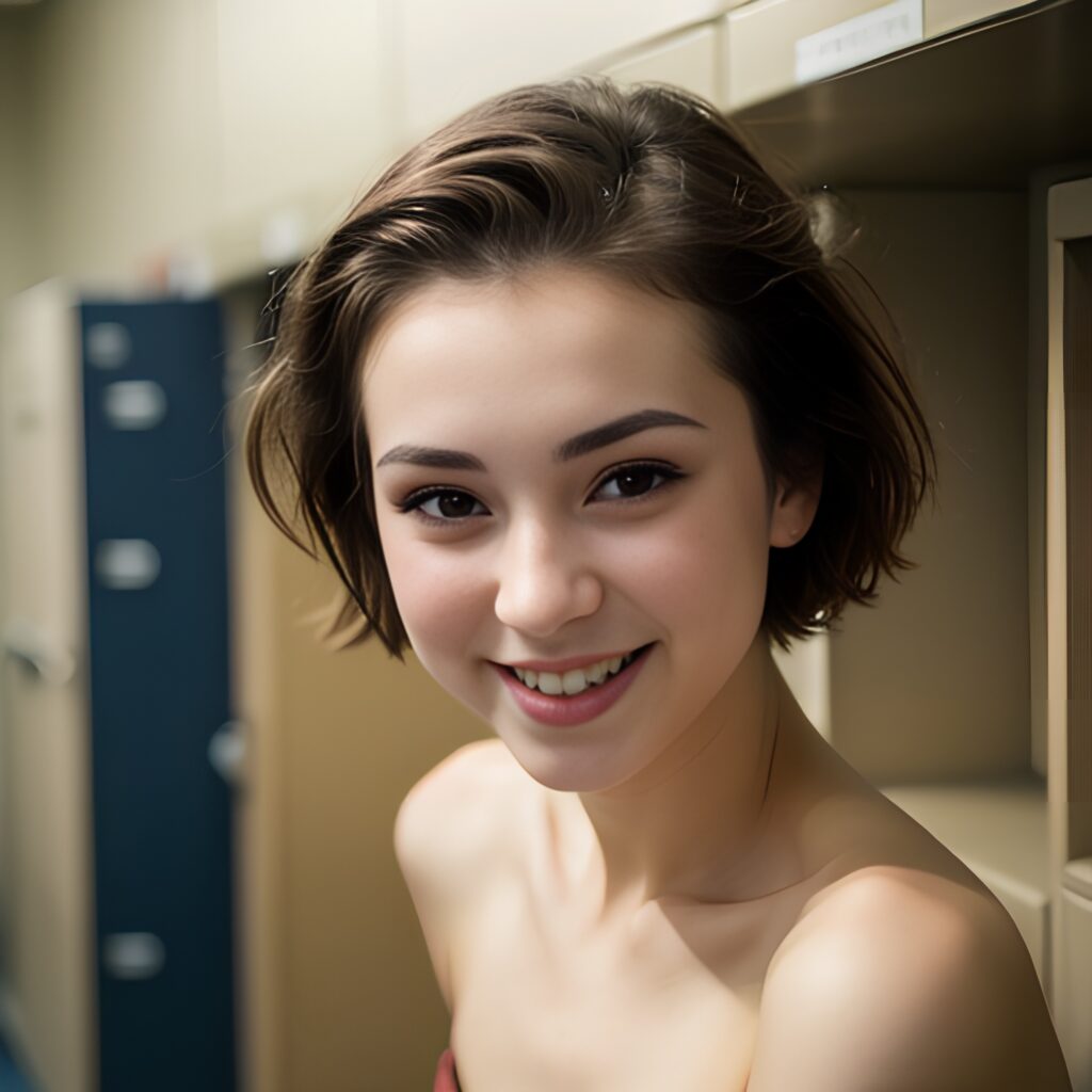 pixie haircut close locker room 