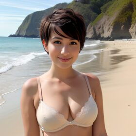 pixie haircut lingerie middle eastern beach