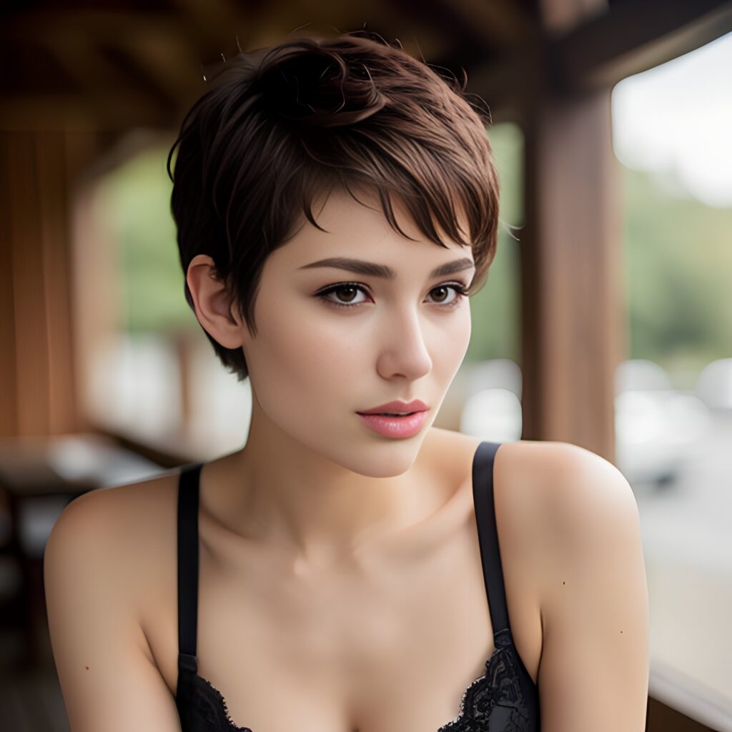 pixie haircut push up bra 