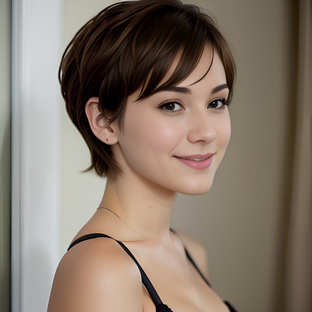 pixie haircut side push up bra 