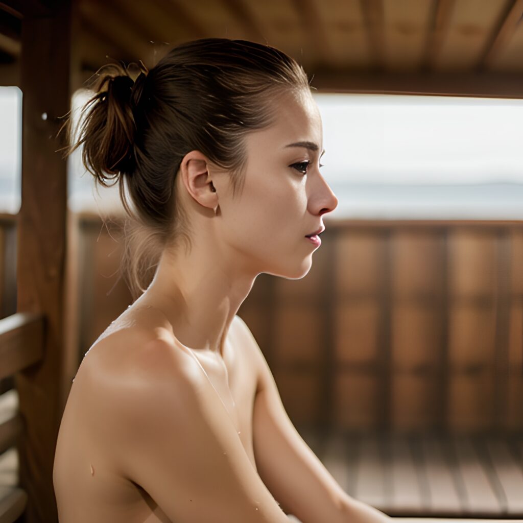 sauna messy hair 