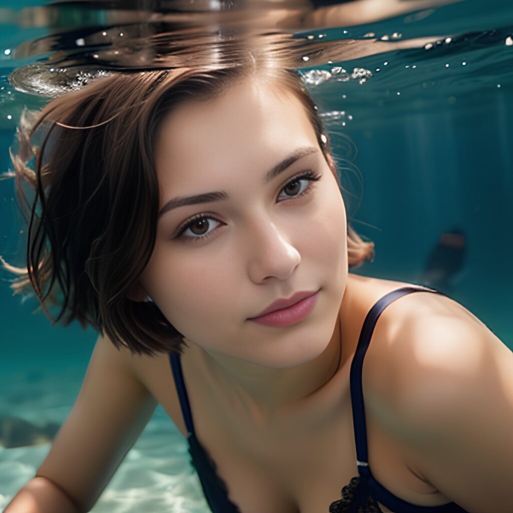 side lingerie underwater pixie haircut 