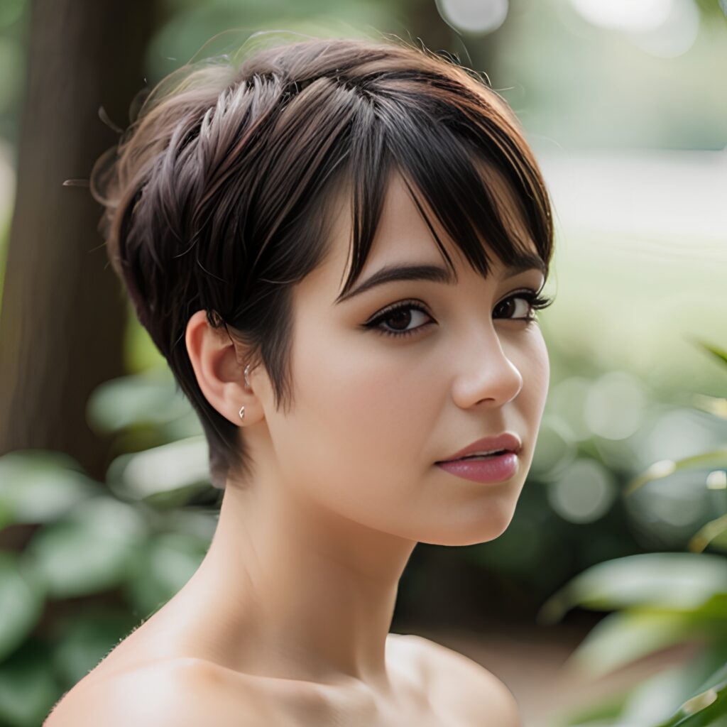 side pixie haircut 