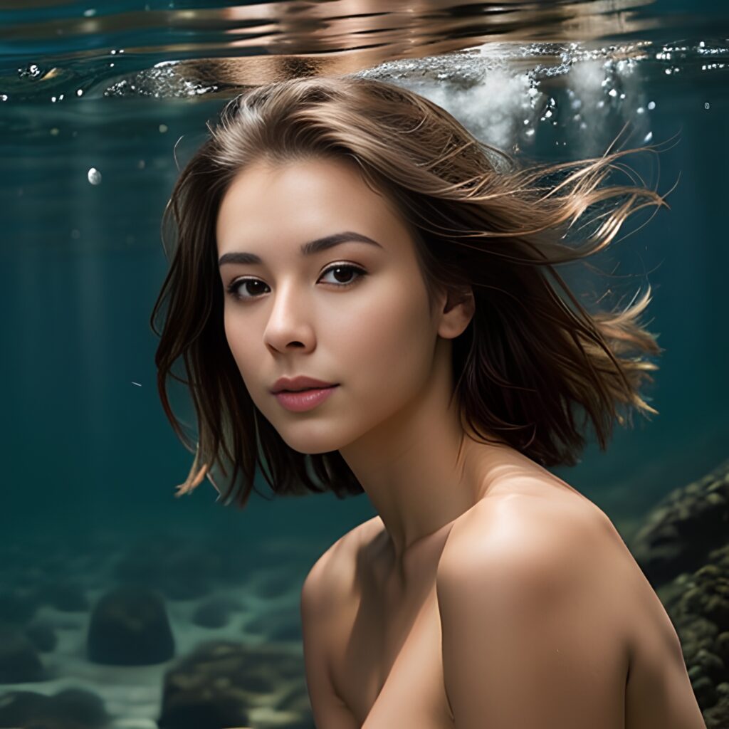 underwater side messy hair filipina 