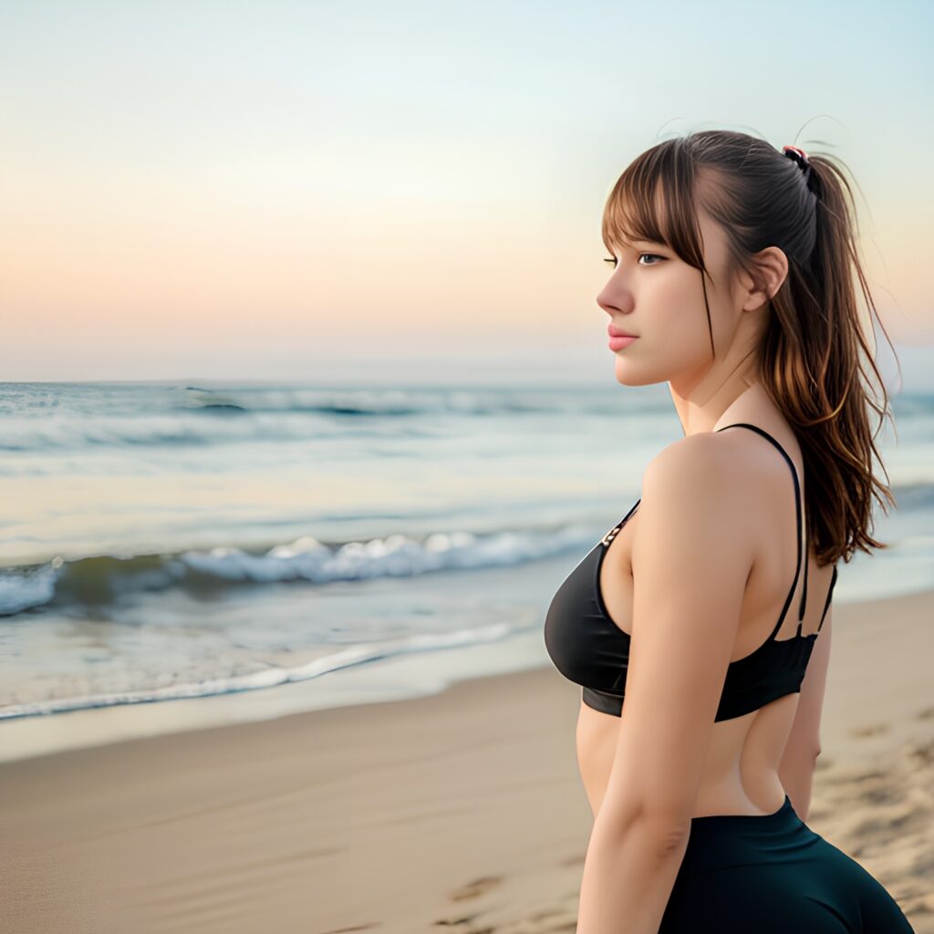 yoga pants beach 