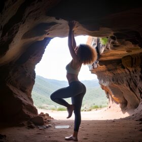 yoga pants cave curly hair