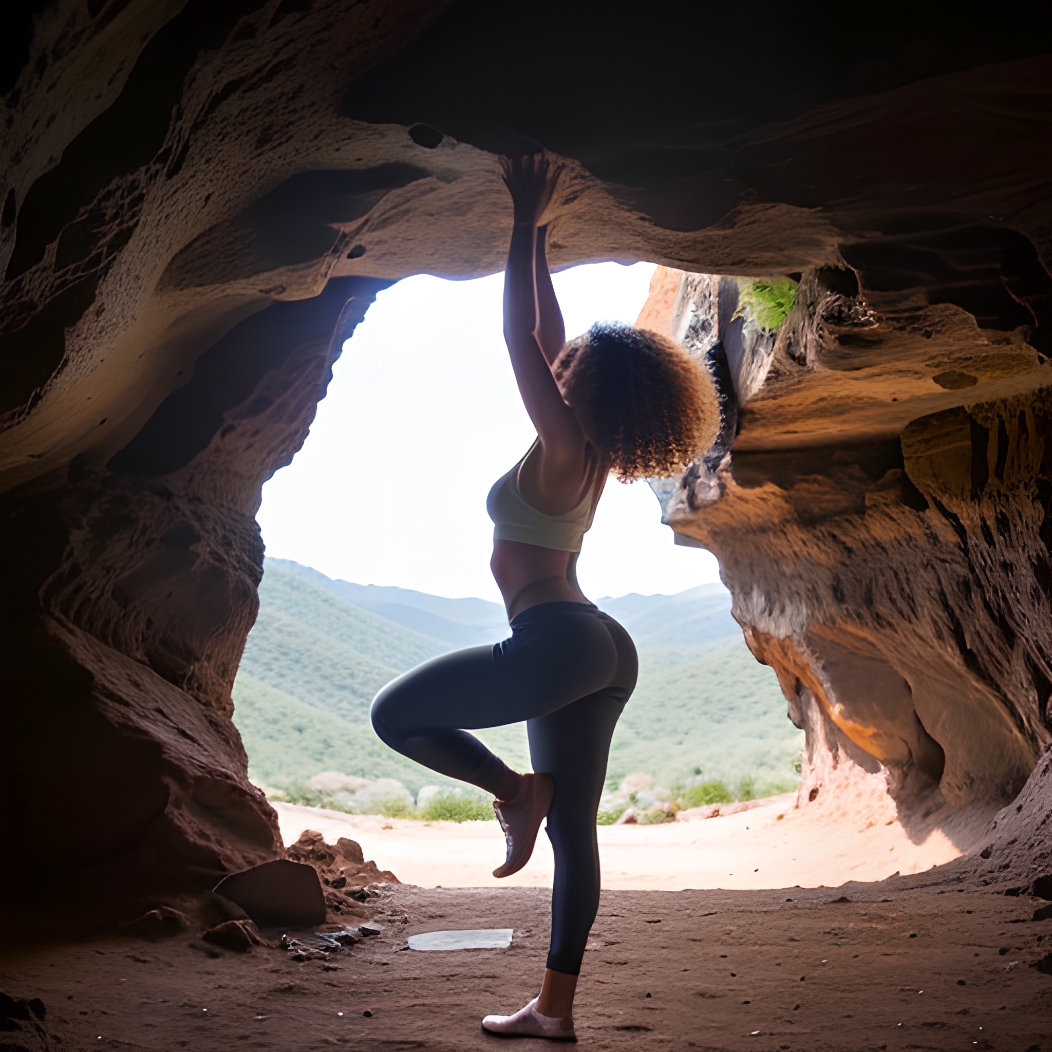 yoga pants cave curly hair 