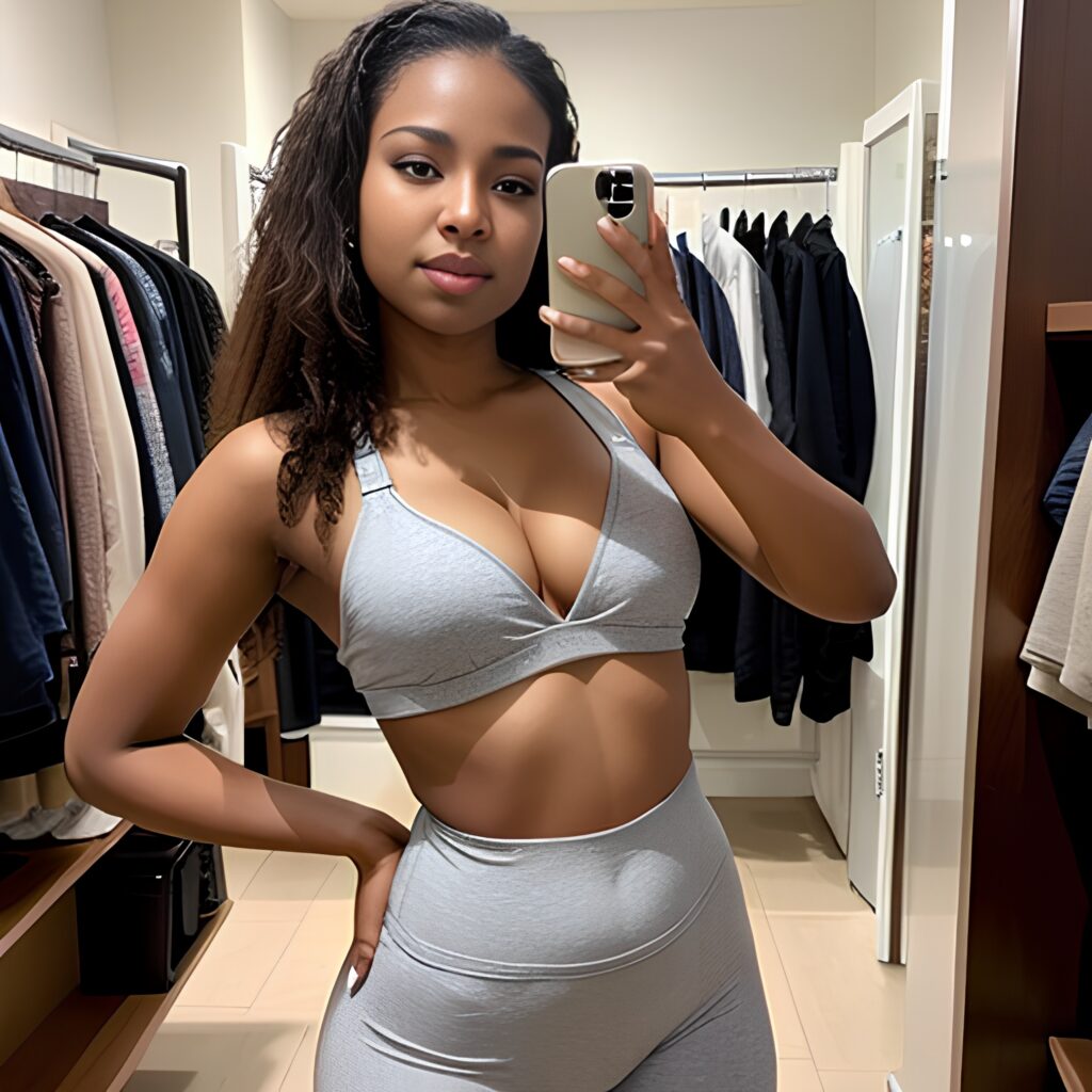 yoga pants cleavage changing room 