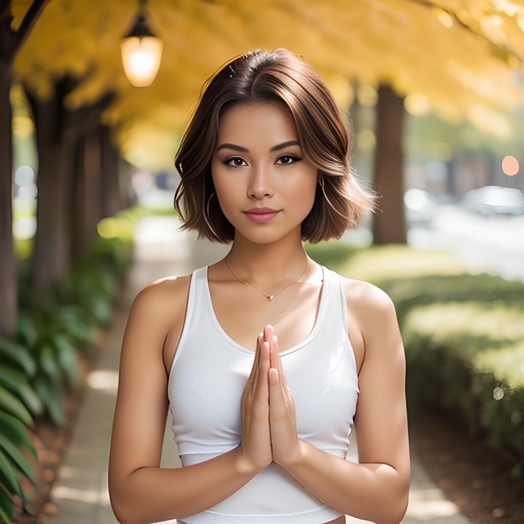 yoga pants pixie haircut 