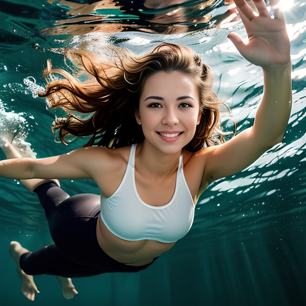 yoga pants underwater 