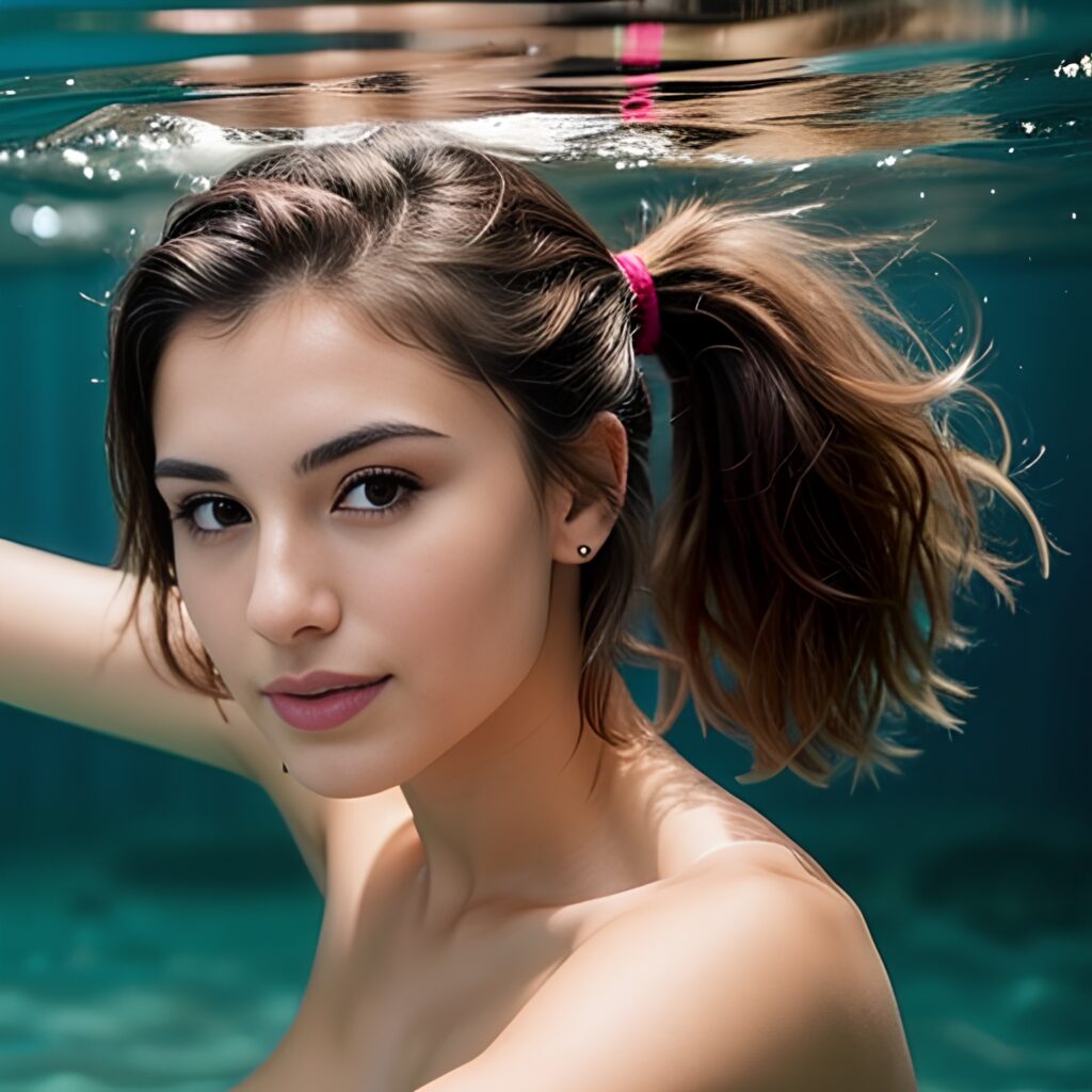 blowjob ponytail haircut topless underwater 