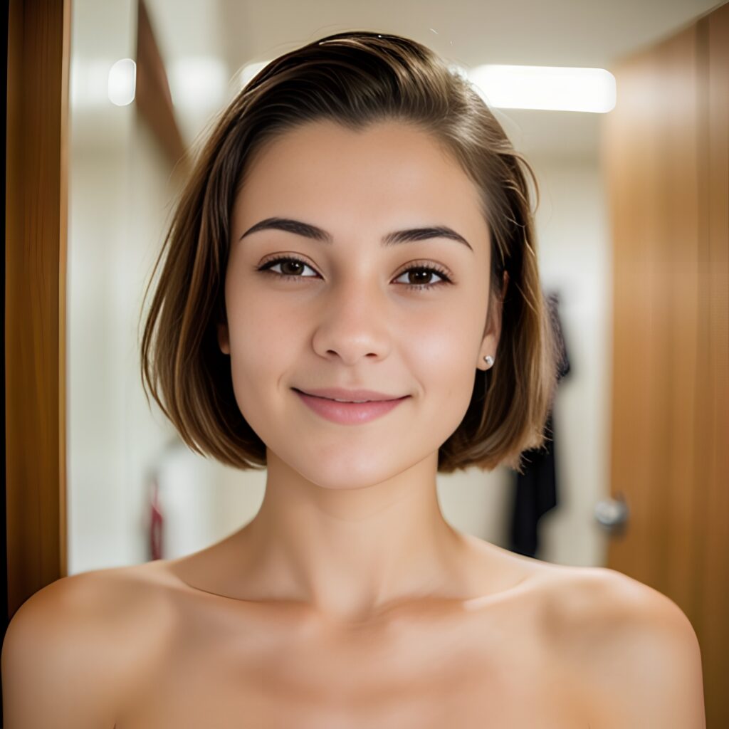 changing room close pixie haircut 