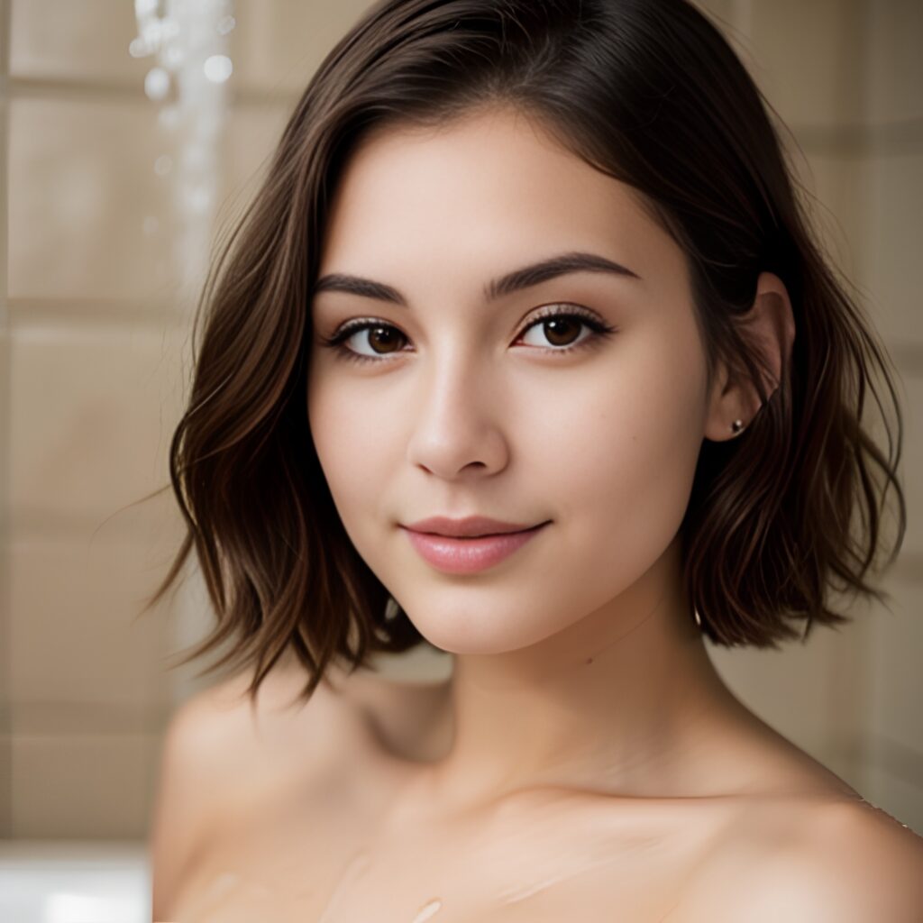 close pixie haircut shower 