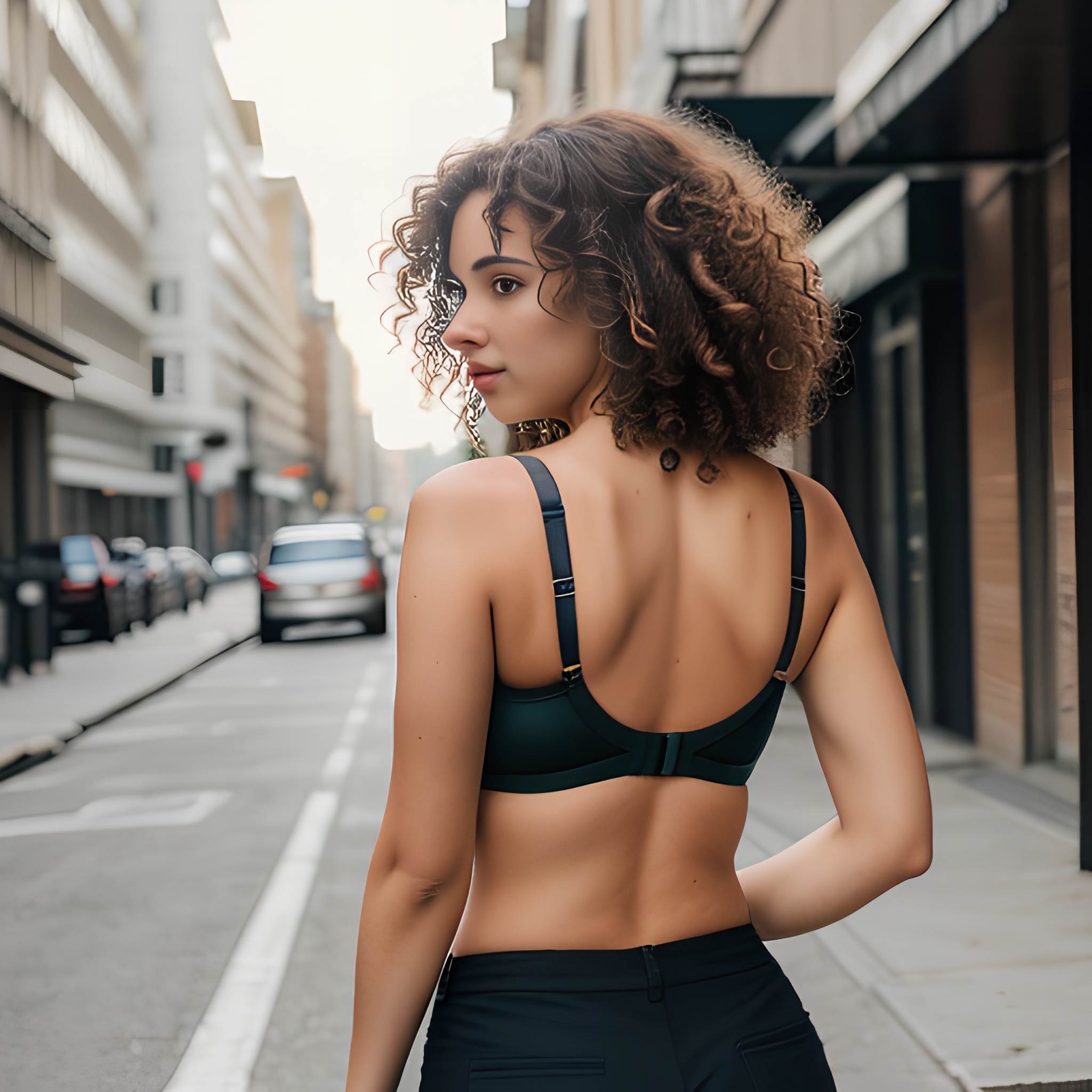 curly hair street bra back 