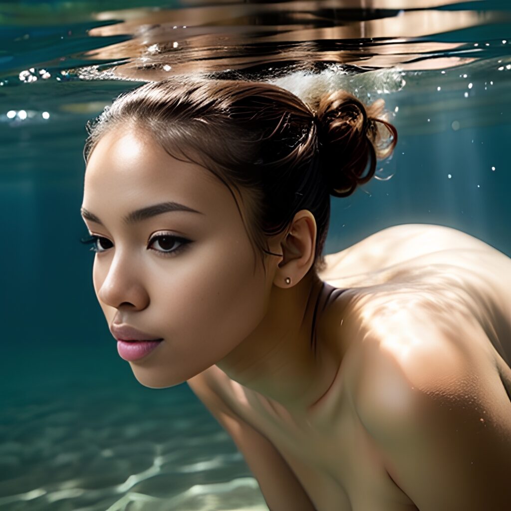 filipina bangs hair underwater 