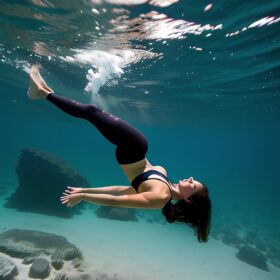 filipina front yoga pants underwater