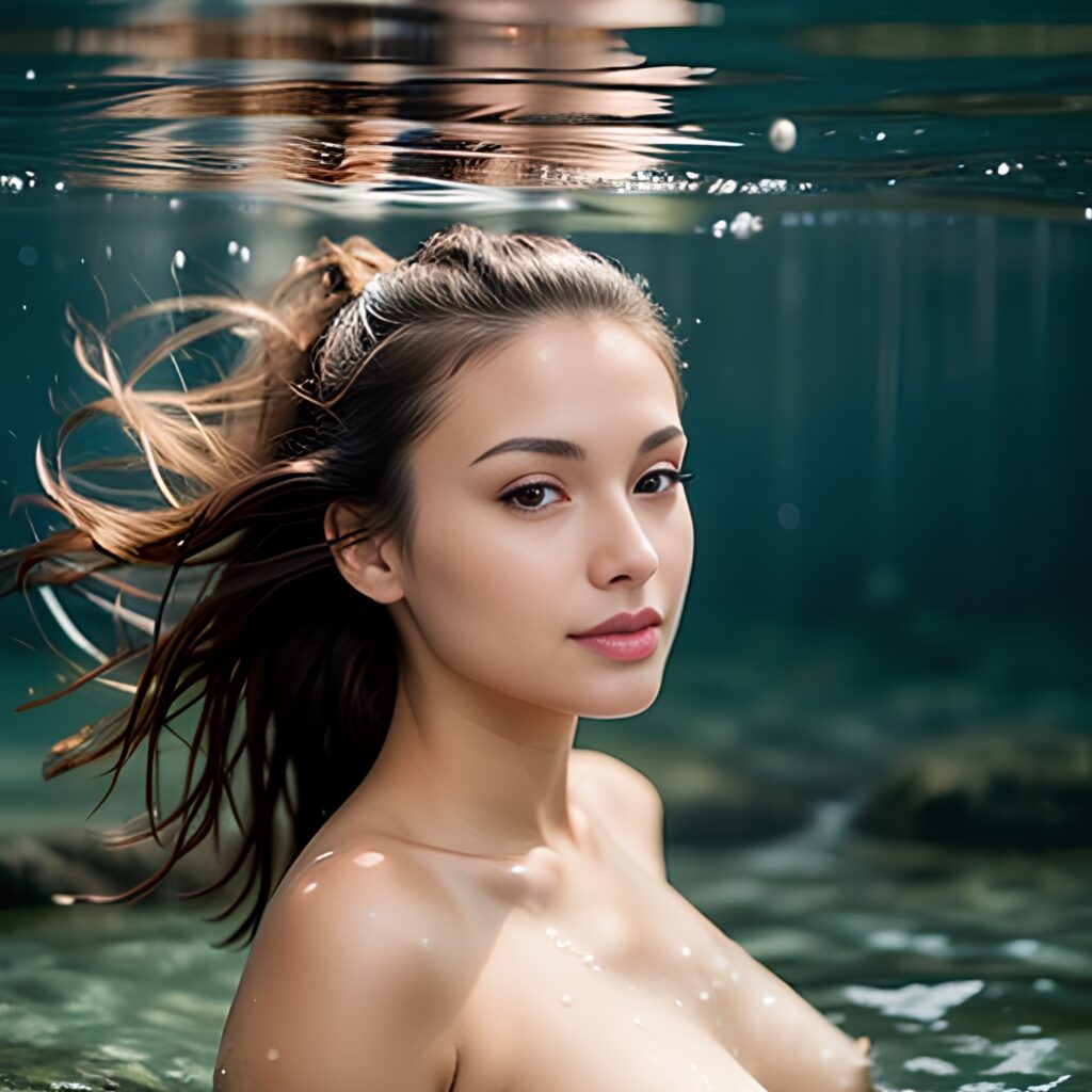 indian messy hair underwater 