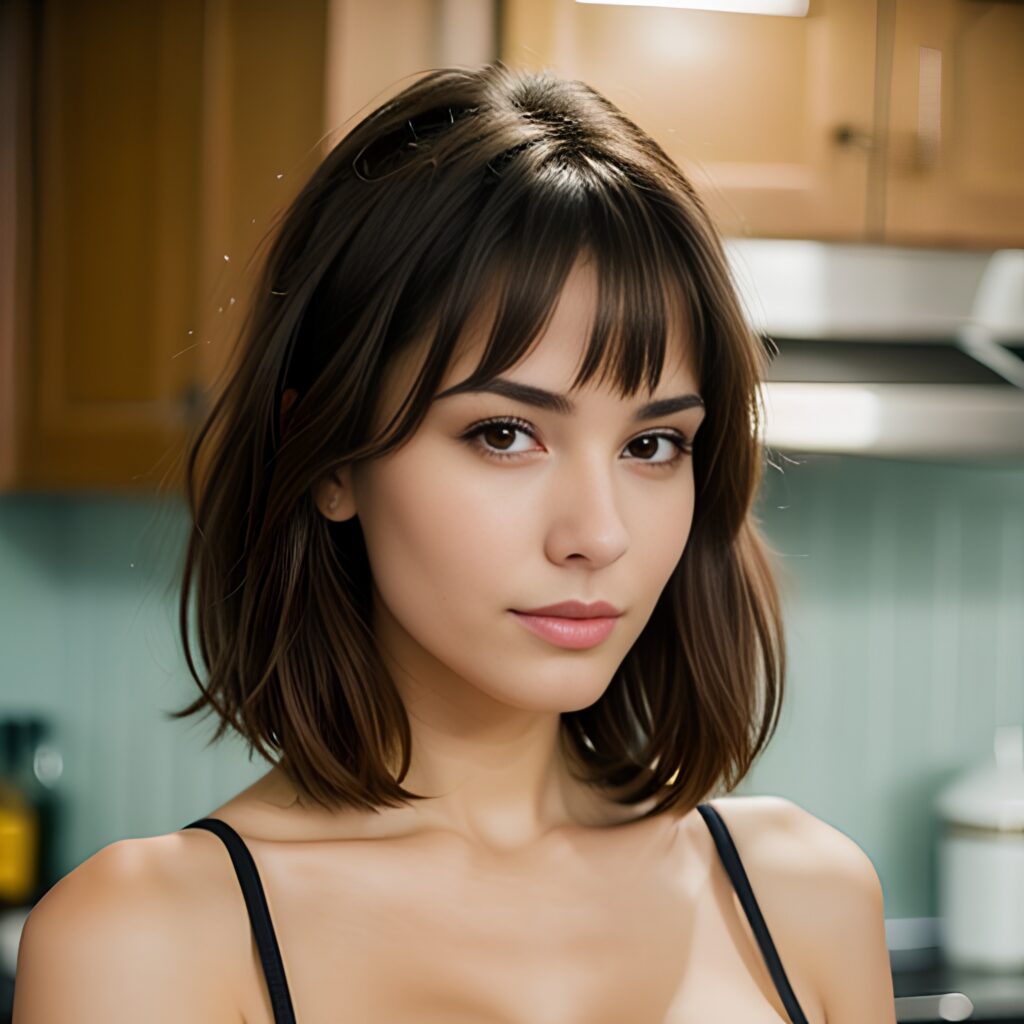 kitchen bangs hair indonesian cleavage 