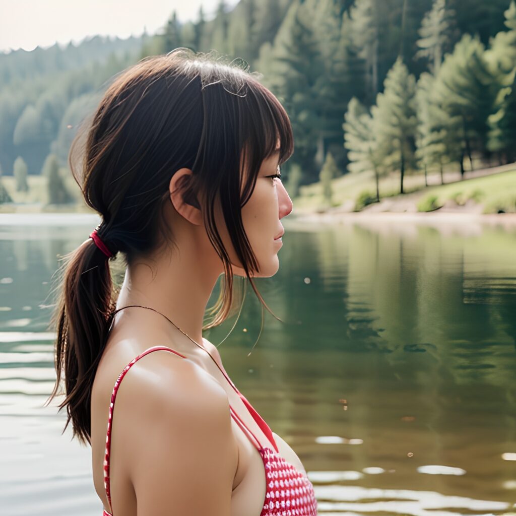 lake bangs hair bikini