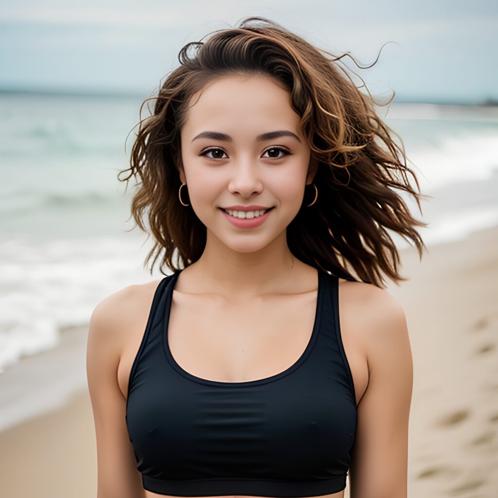 messy hair beach yoga pants 