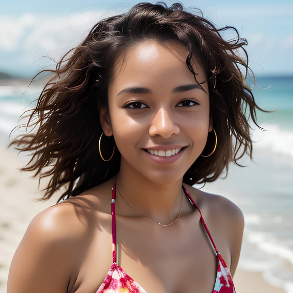 messy hair bikini 