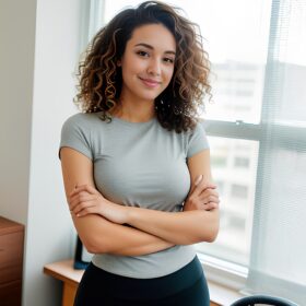 office curly hair indian yoga pants