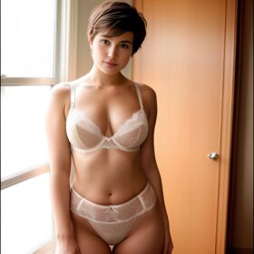 pixie haircut lingerie perfect body big hips