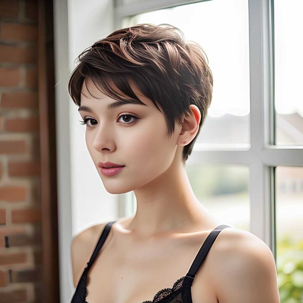 push up bra pixie haircut 