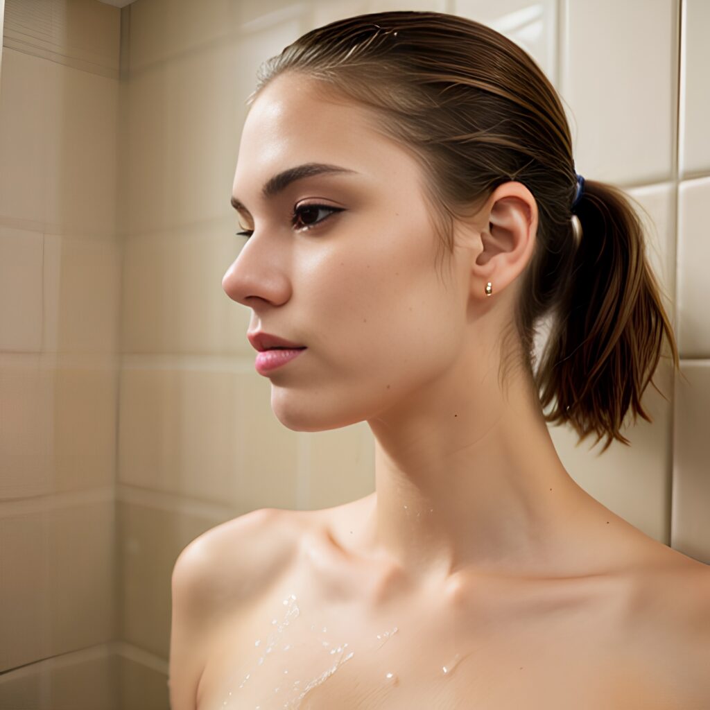 shower close ponytail haircut 