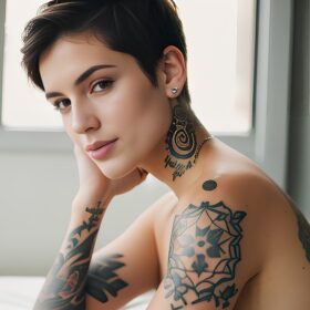 tattoo close short hair