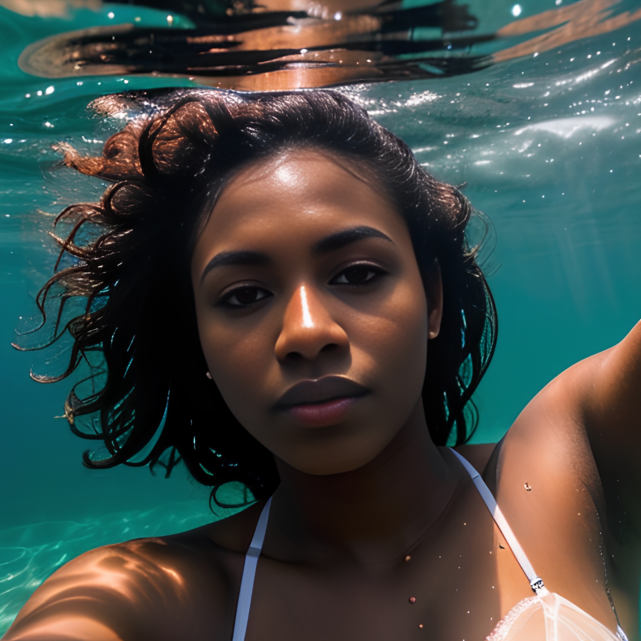 underwater darker skin lingerie close 