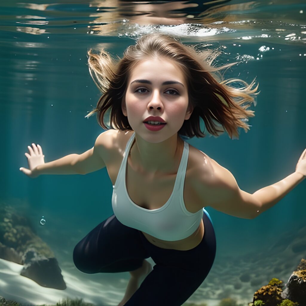 underwater yoga pants pixie haircut
