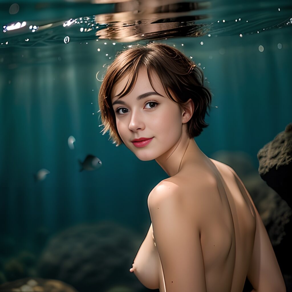 back pixie haircut underwater 