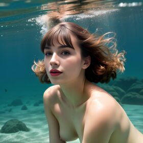 bangs hair arabic underwater lipstick