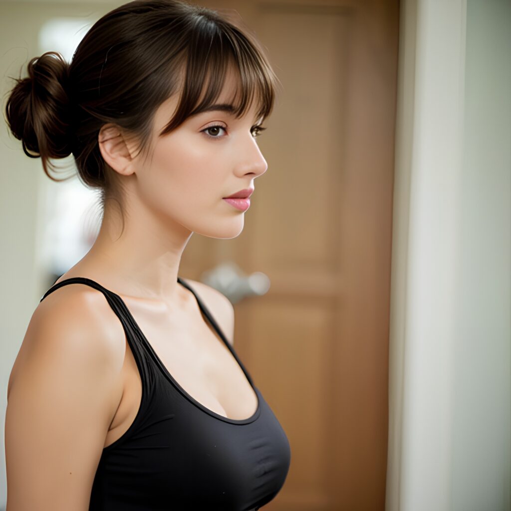 bangs hair arabic yoga pants side