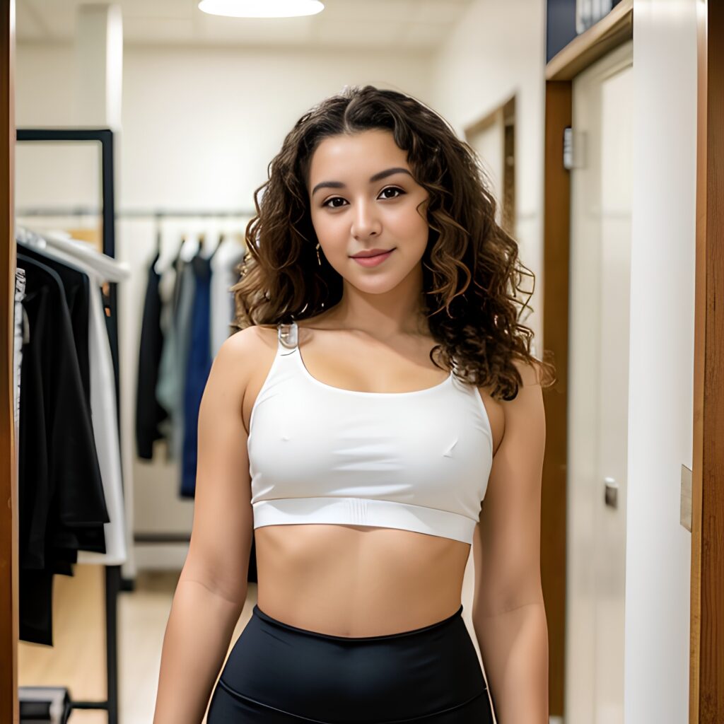 cum on body changing room yoga pants 