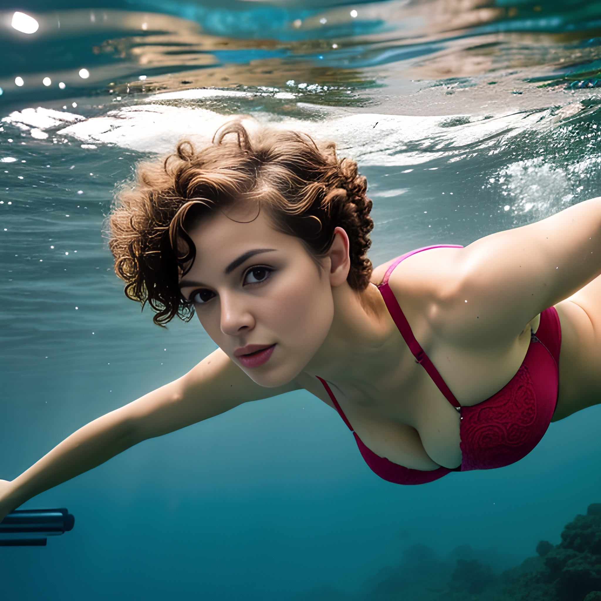 curly hair pixie haircut underwater push up bra 