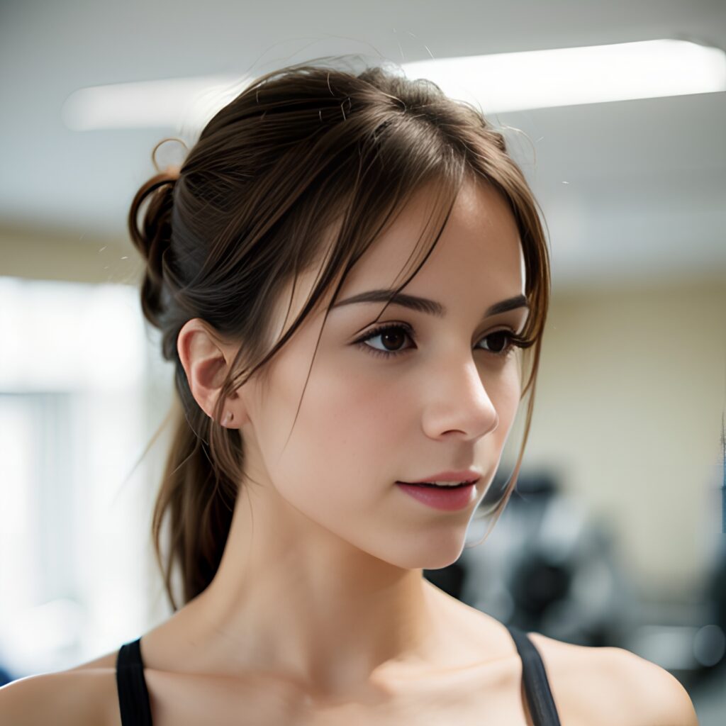 gym bangs hair 