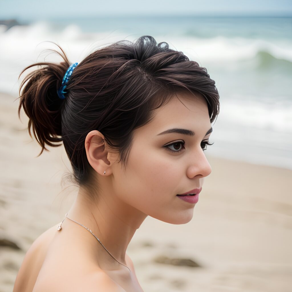 ponytail haircut side middle eastern beach 