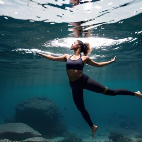 ponytail haircut yoga pants darker skin underwater