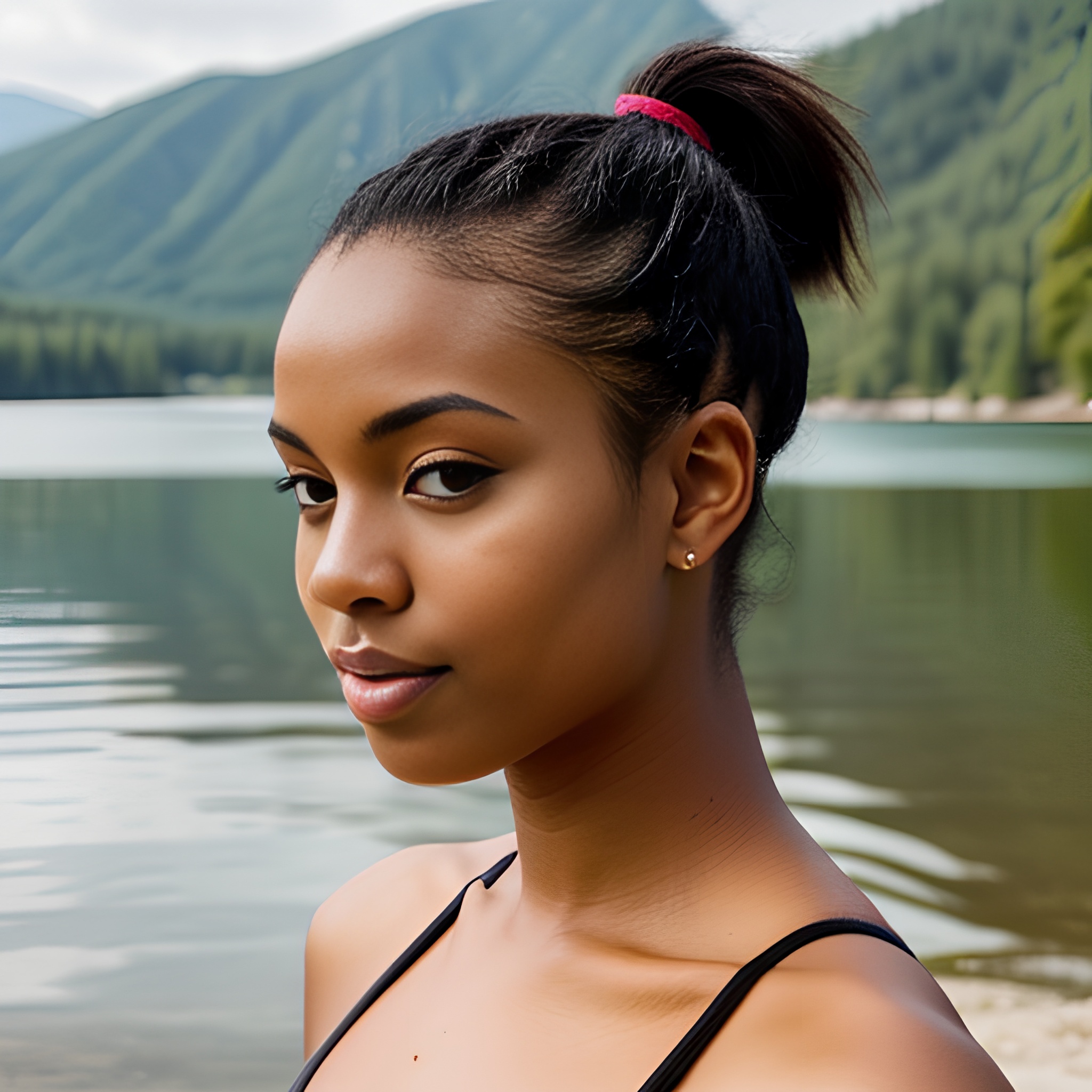 short hair ponytail haircut darker skin lake 