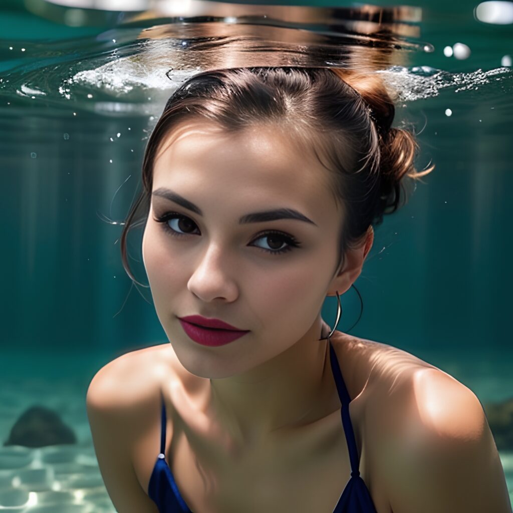 underwater bikini pixie haircut 