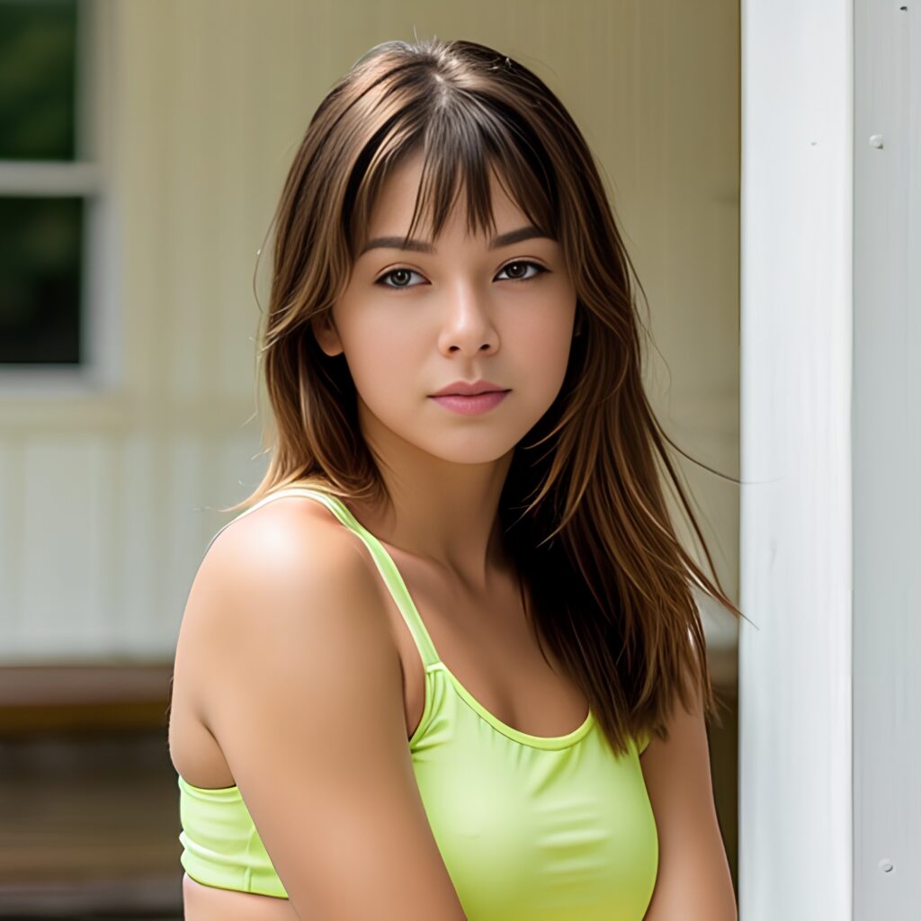 yoga pants bangs hair cum on face
