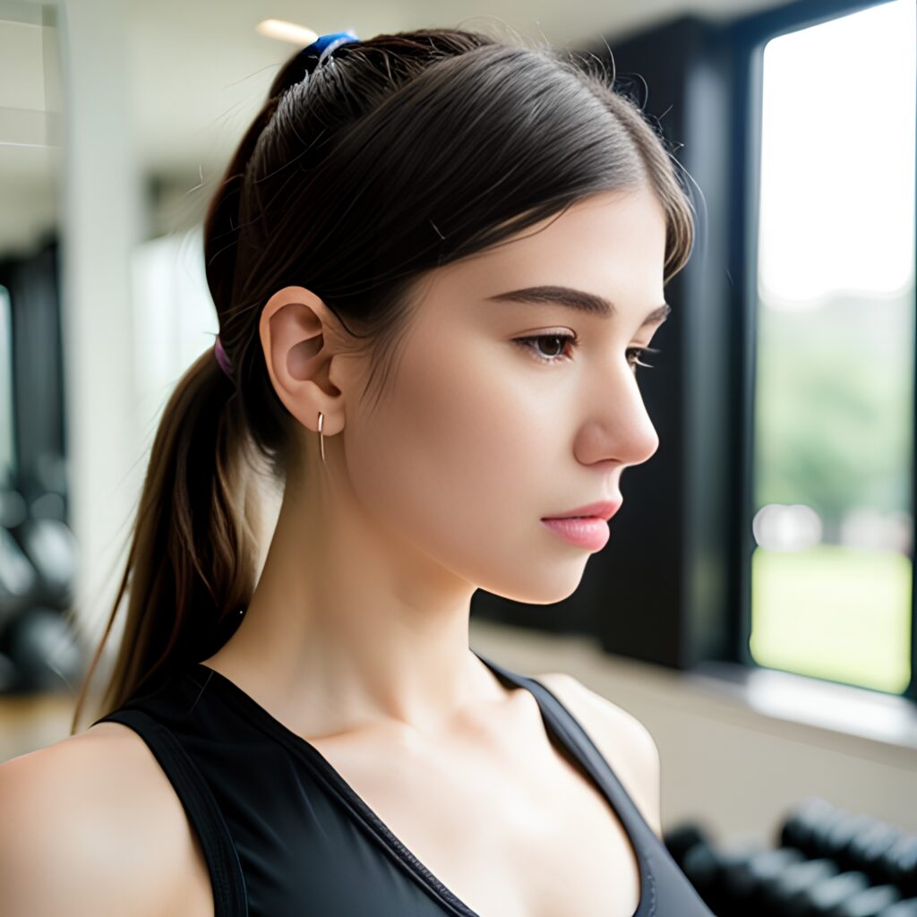 bra gym close ponytail haircut 