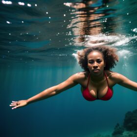 darker skin underwater bikini indonesian