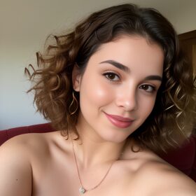 lipstick curly hair