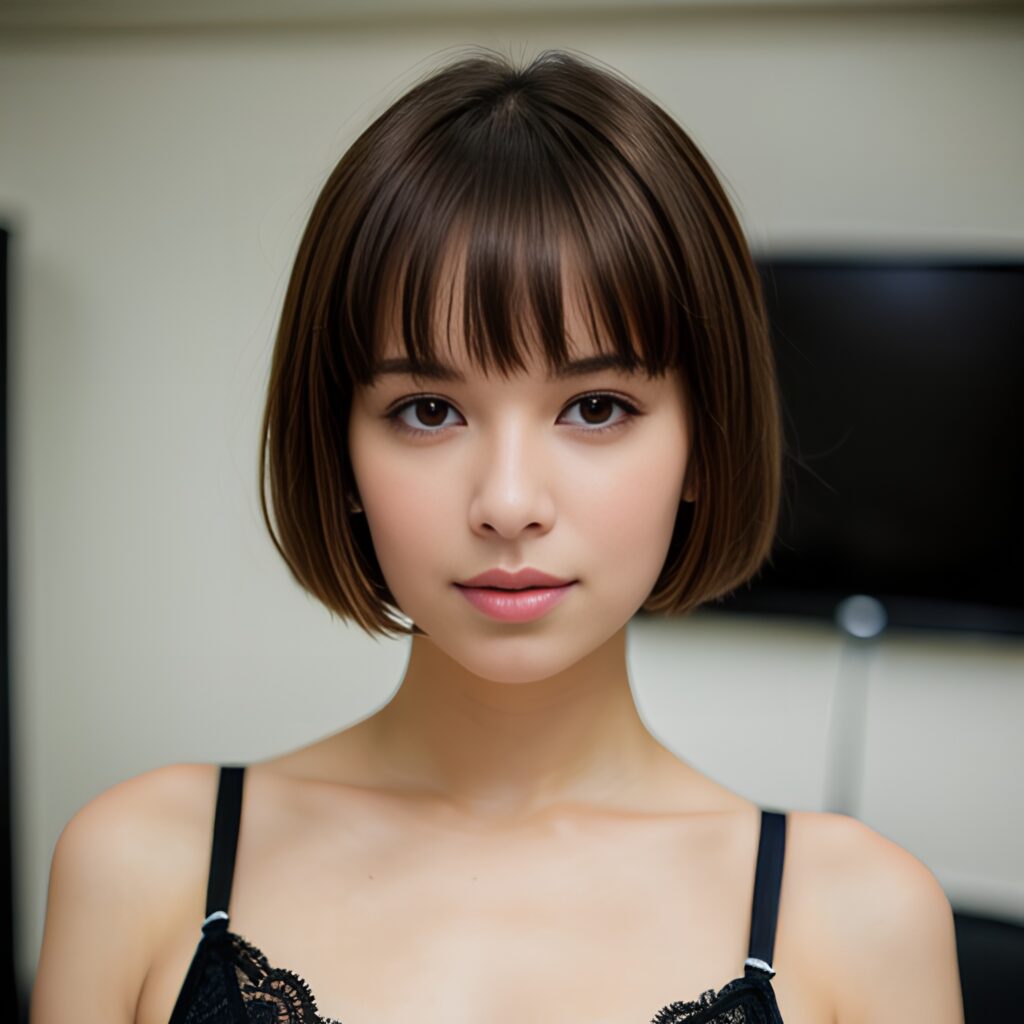 office close pixie haircut lingerie 